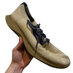 Allbirds Tree Dash Beige Blue Laces Mens Size 14 Well Loved Athletic Shoe.
